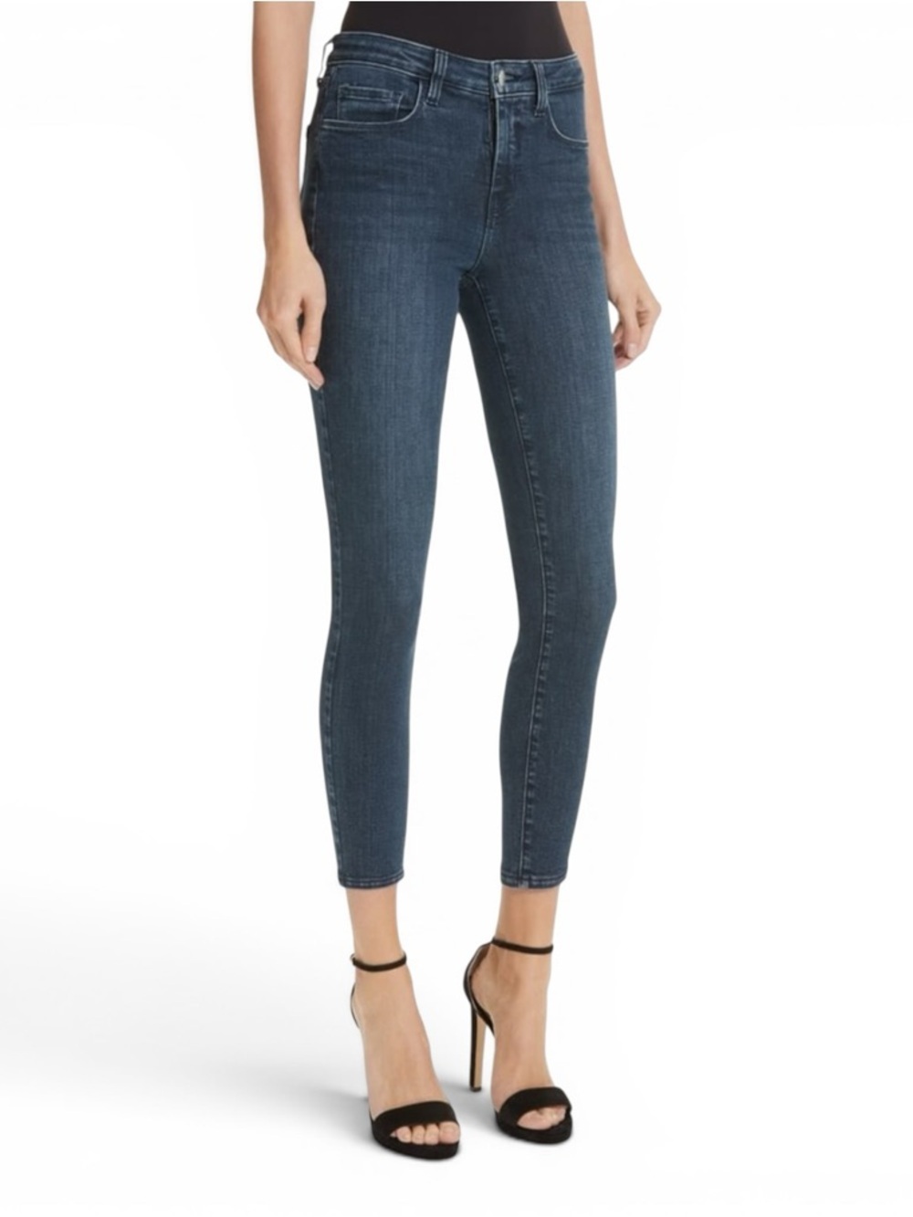 L’Agence Margot Cropped Skinny Jeans Dark Wash High Rise Size 29